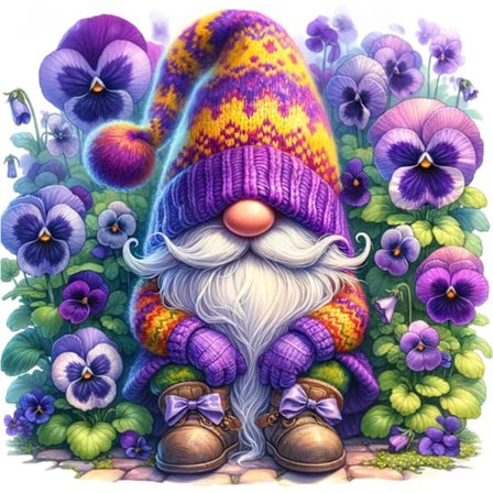 Gnome Blomst Diamant Kunst Sæt til Voksne Begyndere, Sommerfugl Orkide Diamant Maleri Sæt, Fuld Drill DIY Diamant Dot Gem Kunst Sæt Væg Hjem 