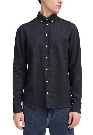 Casual Friday CFANTON BD LS linen shirt Skjortor Herr Svart XL