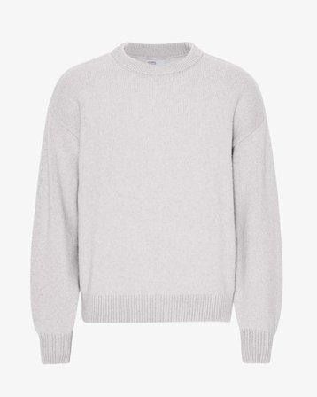 Oversized Merino Wool Crew - Snow Melange