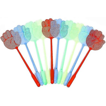 10-pakning fluesmekkere i flere farger - Manuelle fluesmekkere i plast