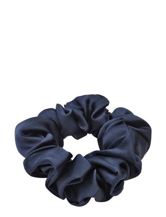 Lenoites Mulberry Silk Scrunchie - Navy - ONE SIZE