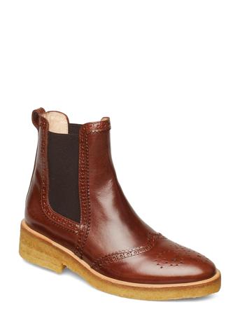 Booties - Flat - With Elastic Brown ANGULUS