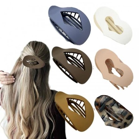 6 stk. flade hårklemmer til kvinder, buet design hårklemmer til at lægge ned, løbe - matte stærke hårklemmer til tyndt, tykt hår, hårtilbehør