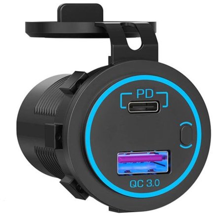 PD USB C-stikkontakt 12V: Type C bilstikkontakt installation