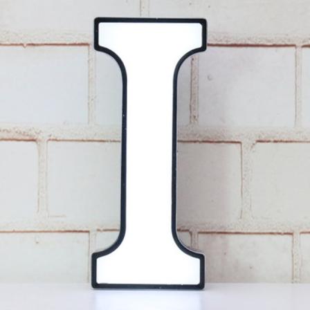 JUSTUP LED-bokstavsljus - DIY-bokstavsljus med 26 bokstavsskyltar för bröllop, födelsedag, fest, bardekoration (bokstaven I)