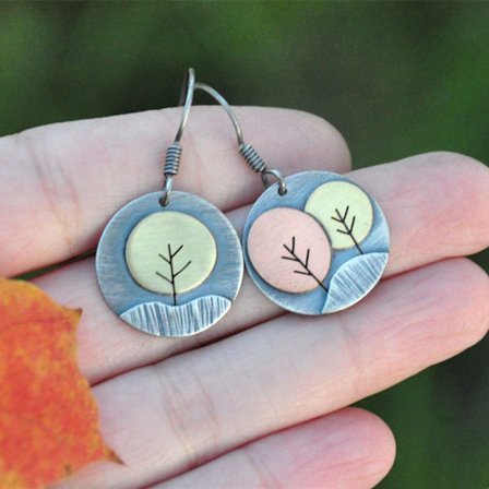 Fashion Handgjorda Krokbladsörhängen Drop Dangle Kvinnor Fest Smycken, 1 par