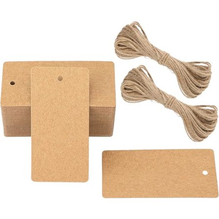 100 st Kraftpapperslappar Presentlappar 5x9cm Kraft Etiketter Bröllopslappar