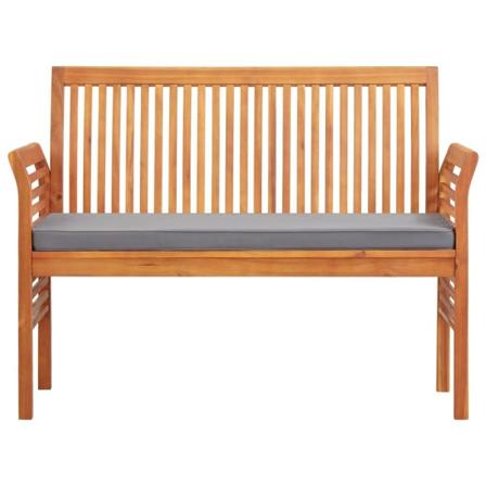Vidaxl Trädgårdsbänk 2-sits Med Dyna 120 Cm Massivt Akaciaträ Brun