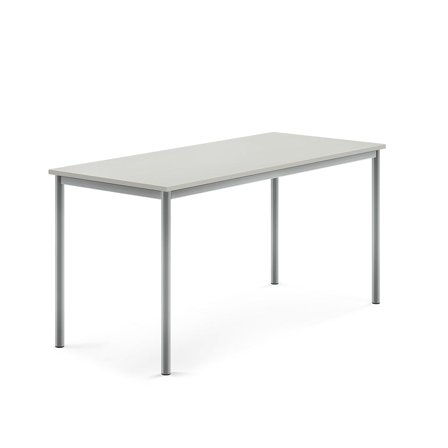 Desk BORÅS, 1600x700x760 mm, grey laminate, alu grey