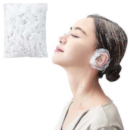 100 stk. Engangshår Farve Ørebeskyttere Dækker Badehætter Til Ører Klar