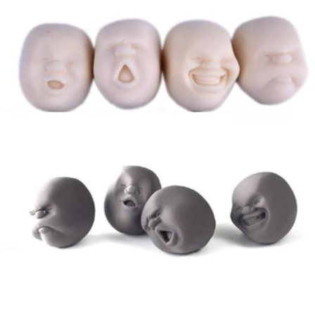 Stressboll ansikte grimas boll stress present rolig, vit