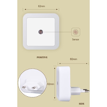 *2 st nattlampa 0,5W LED-lampa automatisk med sensor för barn*