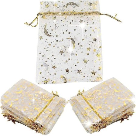 Vakre Gave Organza Gaveposer 100 Stykker Organza Snøring Smykkepose Gavepose Liten Smykker Godteripose For Godteri Bryllup Bursdag 7 X 9 Cm