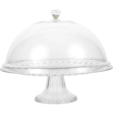 Kakefat med lokk, gjennomsiktig kakefat med kuppel, serveringsfat for snacks til bryllupsfest