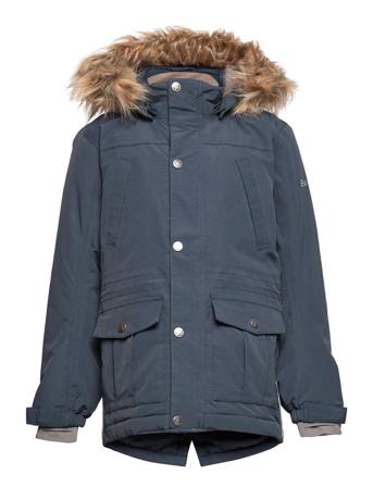 Jacket Solid W. Fake Fur Blue En Fant