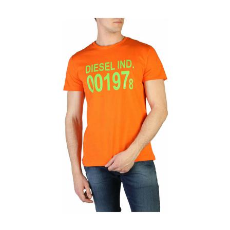 Diesel, T-shirt Oranje, Heren, Maat:S