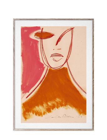 Pink Portrait - 50X70 Cm Home Decoration Posters & Frames Posters Illustrations Multi/mønstret Paper Collective*Betinget Tilbud