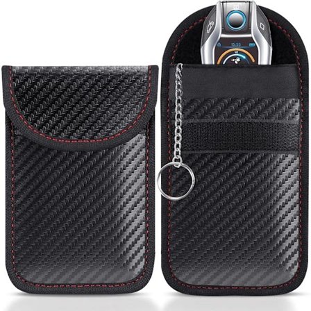 2 stk. nøglepose til bilnøgler, nøglesignalblokerende pose til bilnøgler, nøglefri bilnøgleetui, blokeringspose til bilsikkerhed, tyverisikring...