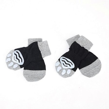 2 par skridsikre sokker til hunde og katte - til at beskytte dyrepoter og indendørs gulve, med gummipuder, egnet til små eller store hunde og katte, b