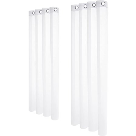 Set med 2 hvite voilegardiner med hemper, barnegardin voile vindu 140x180cm