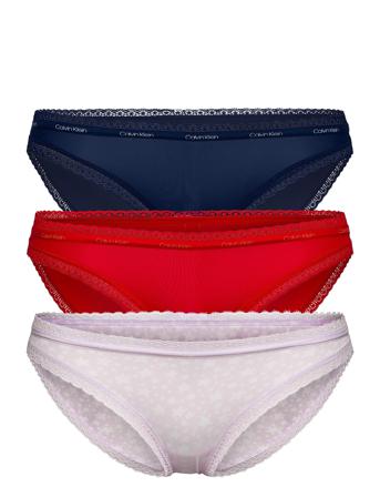 Bikini 3Pk Trusser, Tanga Briefs Multi/mønstret Calvin Klein