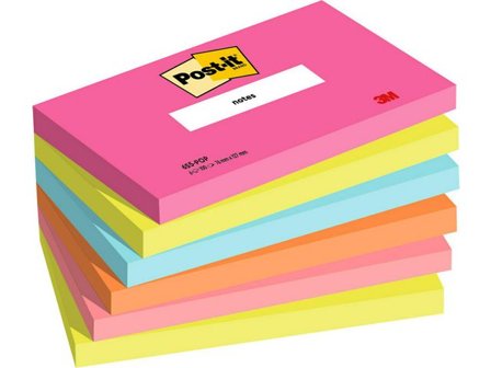 Post-it Notes Poptimistic Collection 76x127mm 6/fp - Lyreco - Kontorsmaterial - Notes och Post-It - Notes - Färgade