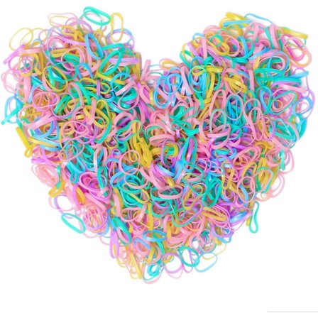 500 stk. Mini Multifarvede Elastiske Bånd, Elastikker Bløde Elastiske Bånd til Børns Hår, Små Dreadlocks, Fletning til -
