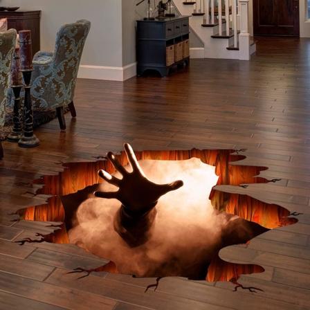 3D Halloween väggdekaler är avtagbara, spökhänder Halloween väggdekaler är Halloween golvdekaler, skräckvägg
