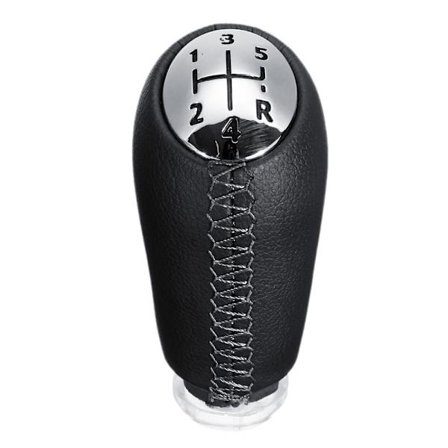 5-växlad manuell bilväxelspaksknopp med damask för Renault Clio 2 II Clio 3 III Megane 2 II Scenic 2 II Kangoo Läder - 5-växlad Blank Svart