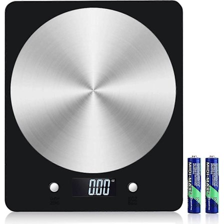 Digital köksvåg, 5 kg elektronisk matvåg med LCD-display, rostfri stålplattform, bak- och matlagningsvåg