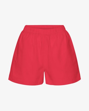 Women Organic Twill Shorts - Red Tangerine - Female - S