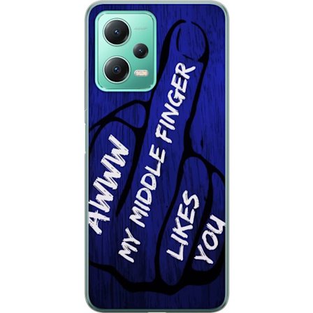 Kompatibelt Mobildeksel til Xiaomi Redmi Note 12 Mørk typografisk illustrasjon med hjerteform og budskap om vennskap mot dyp blå tretekstur