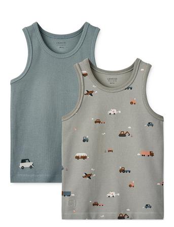 Faris Printed Tank Top 2-Pack Mix T-shirts Sleeveless Blå Liewood*Betinget Tilbud