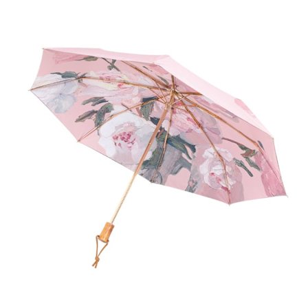 Trefaldig tryckt paraply för sol och regn