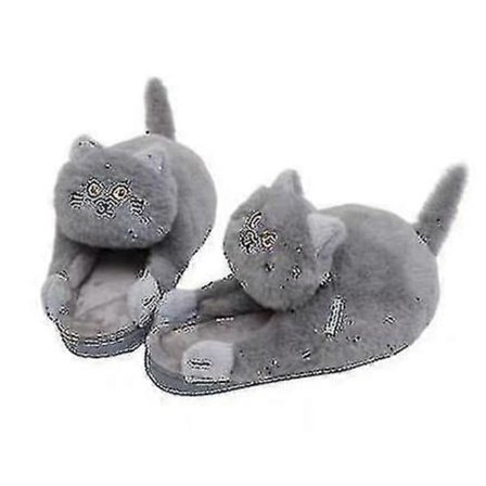 Søte Komfortable Varme Plysj Bomullstøfler Katt Tøfler6417242308476