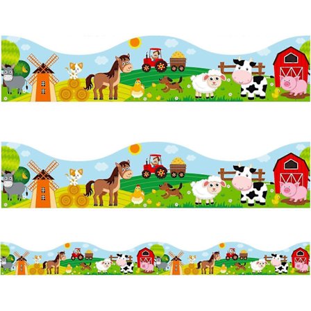 15 Meter Bondgårdsdjur Anslagstavla Kanter Klassrum Kanter Krittavla