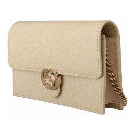 Gucci Beige Icon Leather Crossbody Tas , Beige , Dames , Maat: ONE Size Schoudertassen