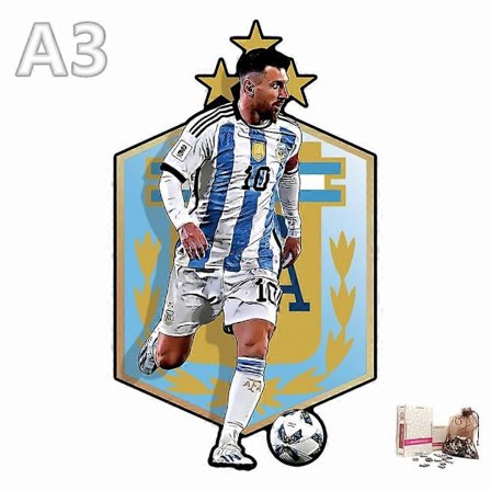 Puinen jalkapalloilija palapeli Eläinpalapeli Puukäsityölelut lapsille Salaperäiset söpöt eläimet Puinen palapeli aikuisille (h)