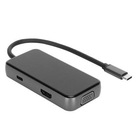 USB C till HDMI VGA DisplayPort MiniDP Adapter 4K Multiport Hub med PD-laddning