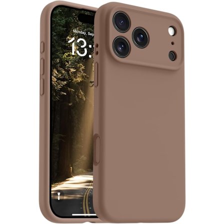 Flytande silikonskal för iPhone 17 Pro Max - Ljusbrun & MagSafe-kompatibelt iPhone 17 Pro Max