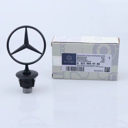 Mercedes-Benz Original motorhuvs stjärnemblem OEM A2108800186 svart