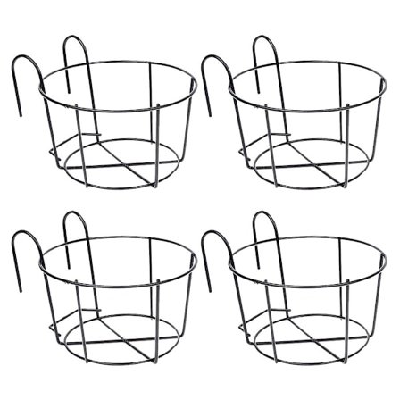 4 kpl riippukaideistutuskoneita kukkaruukun pidikkeet rautahyllyt aita metallinen ruukkuteline asennettu parveke