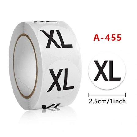 500 st/rulle Storleksetikett Självhäftande Storleksetiketter XL XL XL