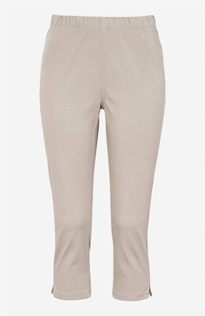 Cellbes of Sweden - Komfortable capribukser i bomuldstwill i beige til damer i størrelse 44