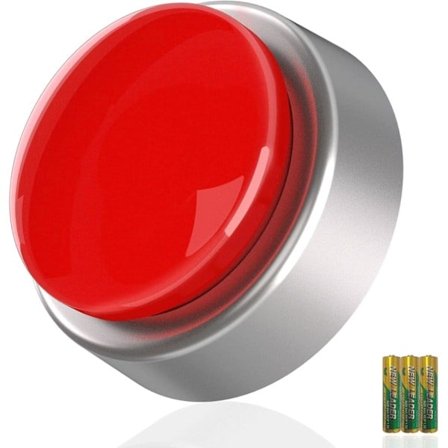 Paris_Stor talende Buon-klokke, talende vekkerklokke for blinde, eldre eller synshemmede - snakker om tid, dato og dag (rød og sølv)