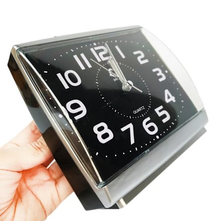 Analog väckarklocka, stor fyrkantig väckarklocka, högkvalitativ tyst