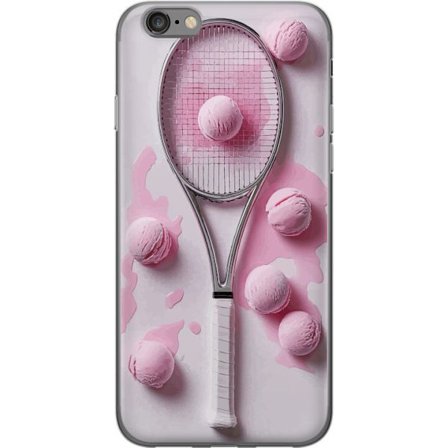 Kompatibel Mobilcover til Apple Apple iPhone 6 Rosa glaskugler og tennisketsjer i et kreativt stillbillede med legende popfølelse og moderne design,