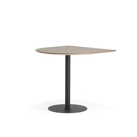 Bar table METRIC, semi-oval, 1000x1000x900 mm, black/walnut