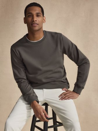 John Henric Men's Grey Green Crewneck Sweatshirt Size XS