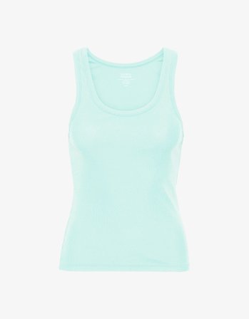 Women Organic Rib Tank Top - Light Aqua - XS